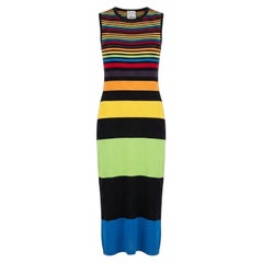 Moschino Cheap & Chic Spring/Summer 1997 Runway Rainbow Stripe Knit Maxi Dress