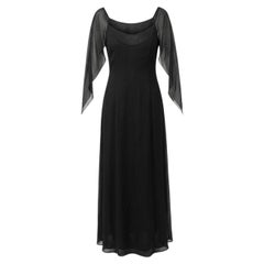 Blumarine Spring/Summer 2005 Black Silk Maxi Dress — Floating Angel Sleeves