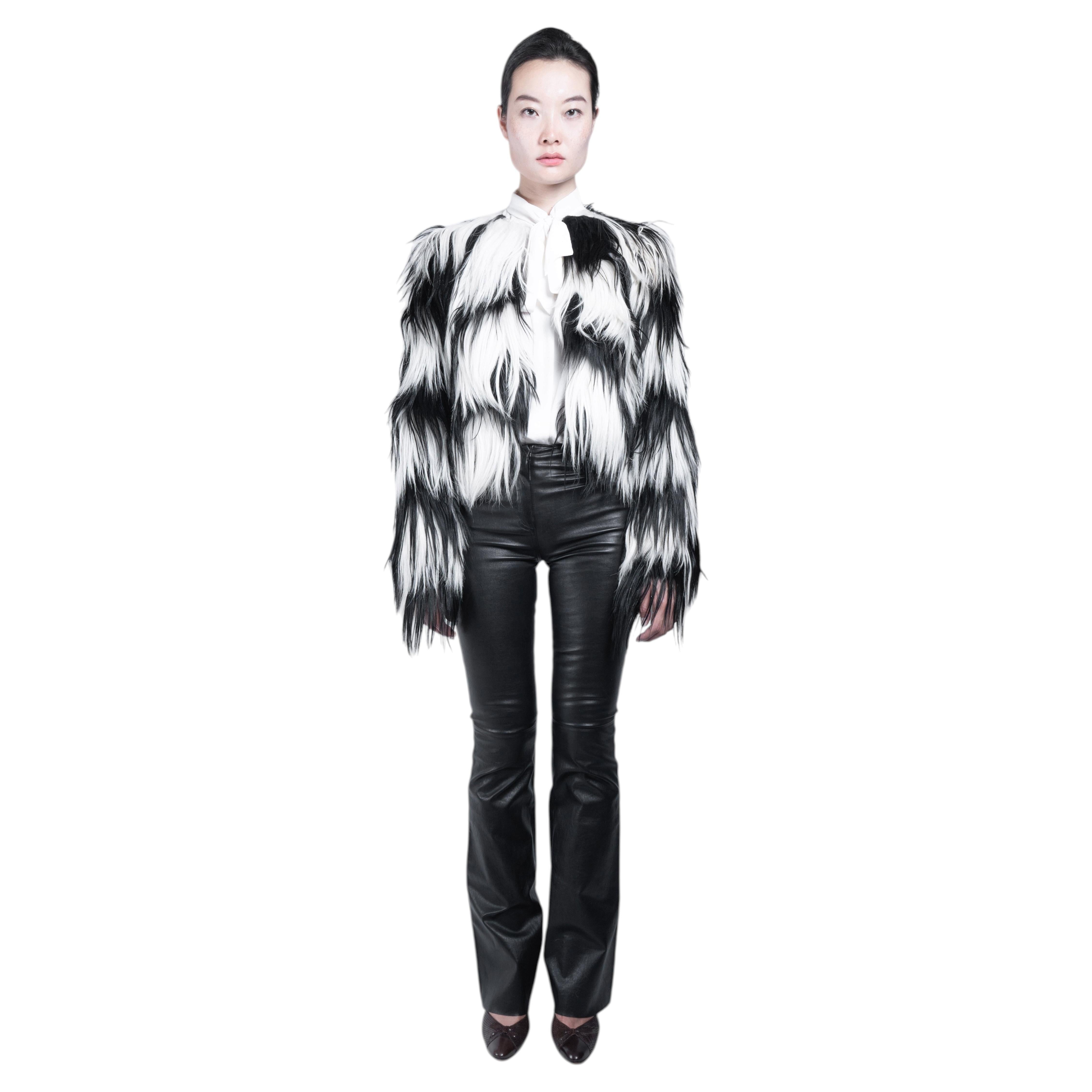 Armani Piano - Pelliccia di capra tibetana bianca e nera - Capra hircus