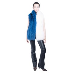 Dyed fox blue&white - Bowie - Vulpes Vulpes - Shawl Fluffy