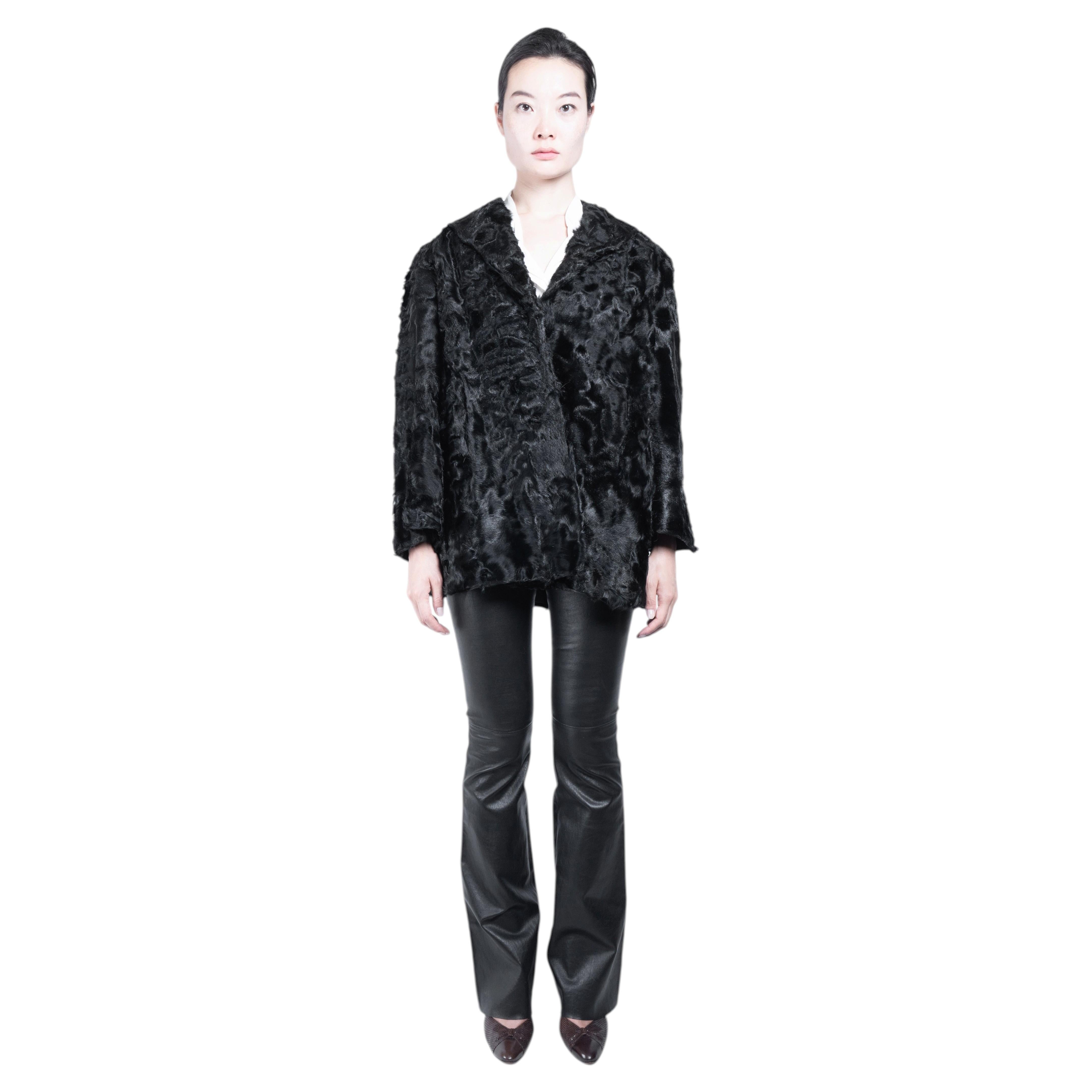Minimal 2 Shiny Astrakhan Fur 1960s For Sale