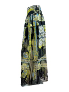 Emilio Pucci Peter Dundas, collection printemps 2012, look n° 2 : jupe longue en organza imprimé