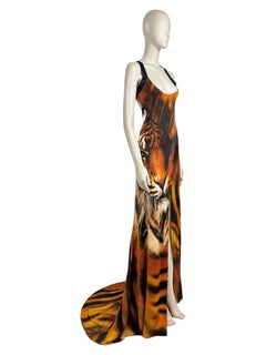 Roberto Cavalli Fausto Puglisi Spring 2022 Look 15 Maxi tiger printed dress