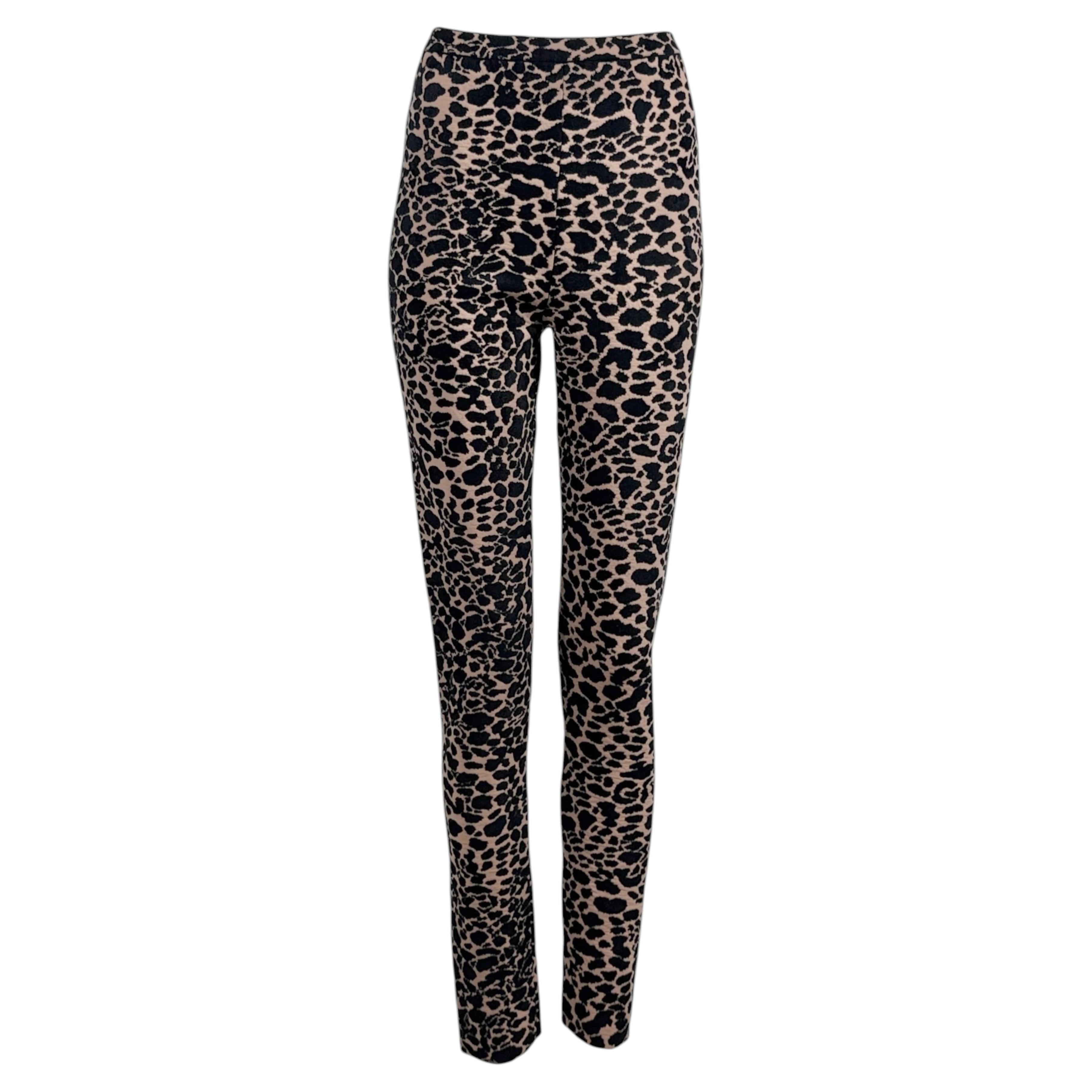 Alaïa Fall 2020 Leopard knit leggings For Sale