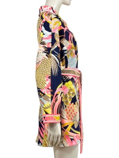 Veste florale à ceinture en laine longue Leonard Long