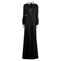 Valentino Pierpaolo Piccioli Fall 2023 Look 72 Maxi train black tie dress