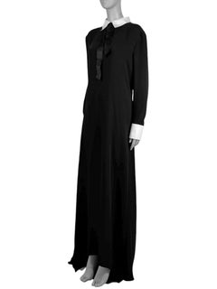 Valentino Pierpaolo Piccioli Fall 2023 Look 72 Maxi train black tie dress