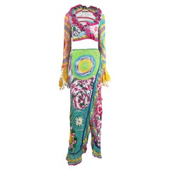Moschino Couture X Jeremy Scott Resort 2023 Look 38 Multicolored crochet set