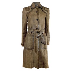 Gucci-Trenchcoat aus Schlangenleder in Taupe