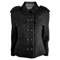 Chanel Karl Lagerfeld Autunno 2013 Giacca corta in tweed nero