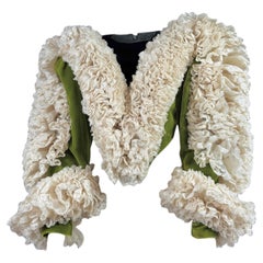 Gucci Alessandro Michele Resort 2023 Velvet Elizabethan ruffle crop top