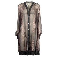 Hermes Jean Paul Gaultier Long cardigan crepe silk printed tiger