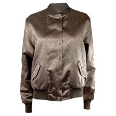 Louis Vuitton Marc Jacobs 2011 Taupe shiny silk Monogram bomber jacket