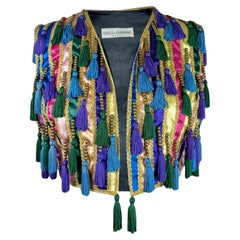 Dolce Gabbana Spring 1993 Look 53 multicolor vest with tassel and passementerie