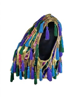 Dolce Gabbana Spring 1993 Look 53 multicolor vest with tassel and passementerie