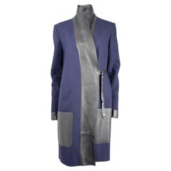Celine Phoebe Philo Fall 2010 Navy wool black lambskin coat