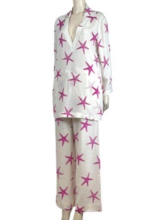 Valentino Escape 2024 White pink starfish trousers suit