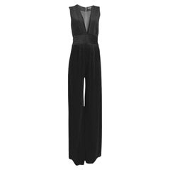 Balmain Olivier Rousteing Fall 2015 Look 54 Black corduroy jumpsuit