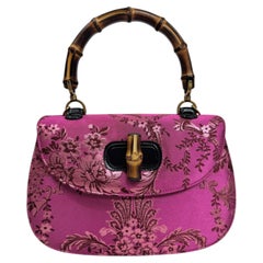 Gucci Alessandro Michele 2018 Bamboo fuschia brocade bag