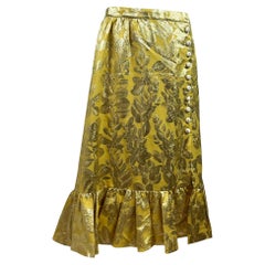 Valentino Alessandro Michele Resort 2026 Après L’Hiver Gold Brocade ruffle skirt