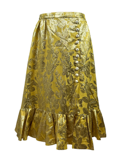 Valentino Alessandro Michele Resort 2026 Après L’Hiver Gold Brocade ruffle skirt