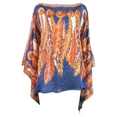 Roberto Cavalli 2011 Printed feather silk tunic
