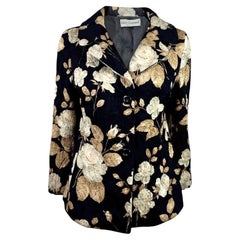 Dolce Gabbana Spring 1997 Black and beige floral jacket