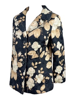Dolce Gabbana Spring 1997 Black and beige floral jacket
