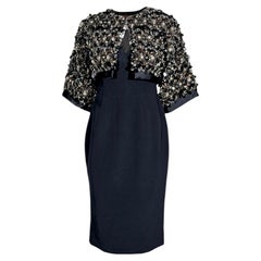 Dolce Gabbana Alta MOda Black set dress and embroidered crystal bolero
