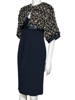 Dolce Gabbana Alta MOda Black set dress and embroidered crystal bolero