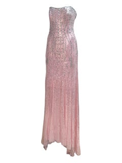 Robe longue « Sarai » rose à cristaux de la collection Resort 2025 de Jenny Packham