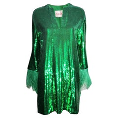 Valentino Pierpaolo Piccioli Resort 2022 Look 12 Mini green sequined dress
