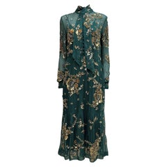 Saint Laurent Anthony Vaccarello Spring 2020 Look 33 Emerald chiffon dress