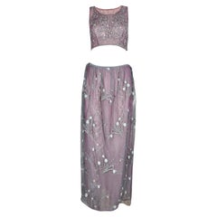 Emanuel Ungaro Couture, printemps 1999 : ensemble en tulle brodé violet