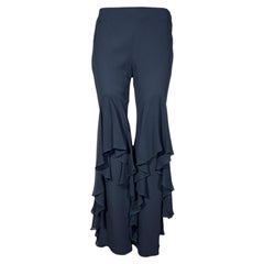 Valentino Spring 2002 Look 13 Black crepe silk ruffle pants