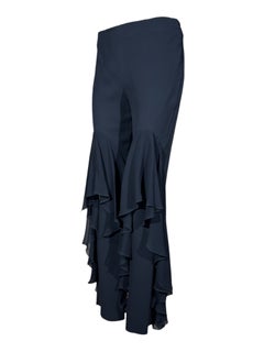 Valentino Spring 2002 Look 13 Black crepe silk ruffle pants