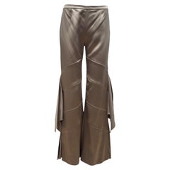Valentino Spring 2002 Beige satin ruffle pants