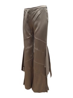 Valentino Spring 2002 Beige satin ruffle pants