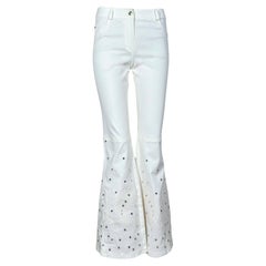 Christian Dior John Galliano Primavera 2004 Pantaloni in denim bianco a specchio