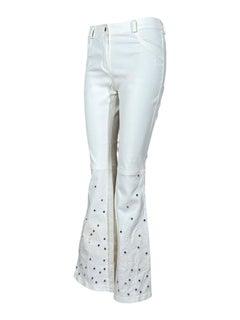 Christian Dior John Galliano Primavera 2004 Pantaloni in denim bianco a specchio