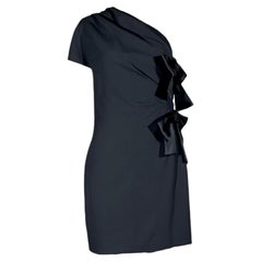 Saint Laurent Anthony Vaccarello Prefall 2020 Asymmetric black bows dress