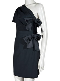 Saint Laurent Anthony Vaccarello Prefall 2020 Asymmetric black bows dress