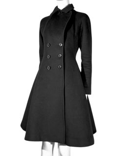 Alaïa black double breasted black wool coat