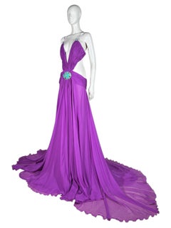Roberto Cavalli Fausto Puglisi Prefall 2023 Maxi amethyst chiffon dress