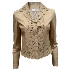Valentino Spring 2003 Perforated sand lambskin leather jacket