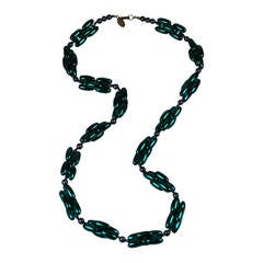 Retro Miriam Haskell Iridescent Green Beads