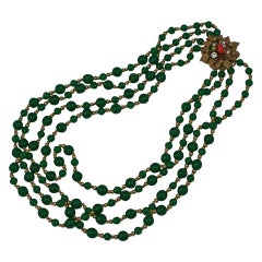 Vintage Haskell Style Emerald Bead Necklace