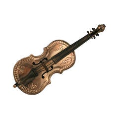 Antique Victorian Violin Brooch