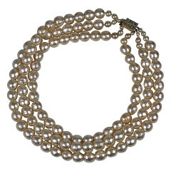 Collier de perles rousselet à 3 rangs