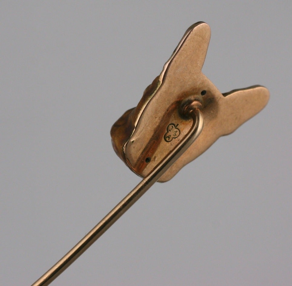 Charming French Bulldog Stickpin In Excellent Condition In New York, NY